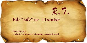 Rákász Tivadar névjegykártya